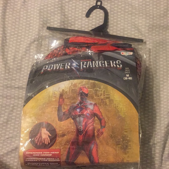 Men Red Power Ranger Costume - Picture 1 of 2